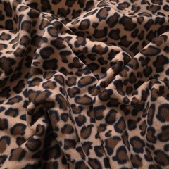 Leopard Print Fleece Fabric 58″ Wide Animal Print Fleece Yard Tan Brown