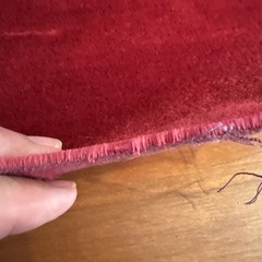 DESIGNER PLUSH MOHAIR RED VELVET WOOL MULTIUSE FABRIC SAMPLE 11″X20″