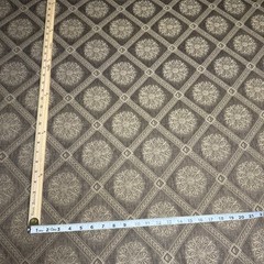 Fabric By The Yard Taupe Brown Diamond Lattice Floral Medallion Jacquard Weave