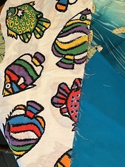 Sea Creatures Turtles Fish Aquatic Ocean Cotton Fabrics 3 Prints 1 Solid Aqua