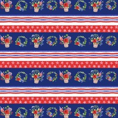$8 Per Yard AMERICA THE BEAUTIFUL Stripe Pictoral Quilt Fabric Clothworks