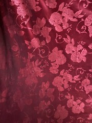 Luxury Embossed Merlot Velvet Flower Design 4-way Stretch 58/60” Sold By The yd.