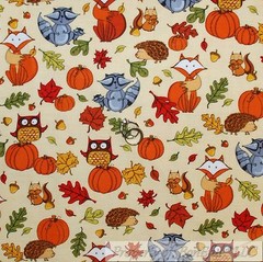 BonEful Fabric FQ Cotton Quilt VTG Brown Orange Peach Flower Butterfly Leaf Dot
