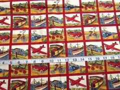 1 yd 100% Cotton Fabric “Vintage Voyages” by Balson Erlanger Train Airplane Boat