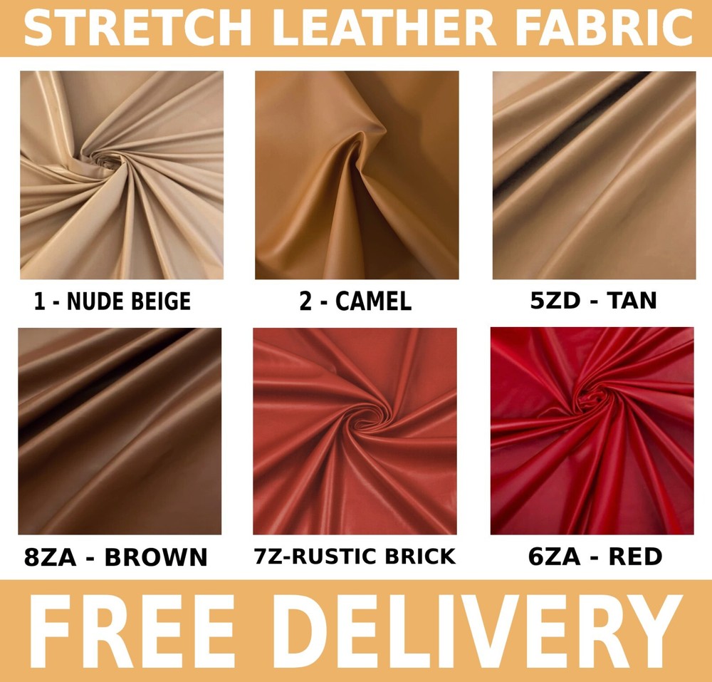 Light Faux Leather Fabric – 56″ Wide – Sold by Yard/Many Colors – Free Shipping!