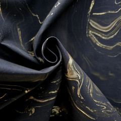 Black, Brown, Metallic Gold – Marbled Cotton Shirting from Camelot