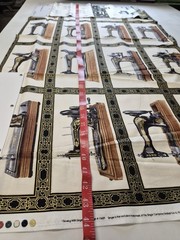 Robert Kaufman Singer Sewing Machine Fabric Sample – Rare Vintage Block Panel