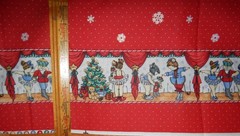 Daisy Kingdom Nutcracker Ballerina Border Christmas holiday fabric ballet red