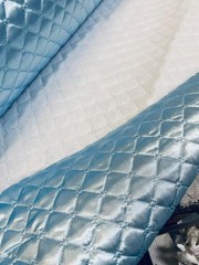 Satin Quilted Polyester Batting Fabric – BLUE- 58″/60″ Width Sold By The Yard