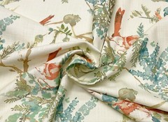 COVINGTON EMILIA MULTI RED GREEN BIRDS FLORAL MULTIPURPOSE FABRIC BY YARD 54″W