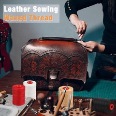 BUTUZE Waxed Thread, 550Yards Leather Thread for Hand 500M, Natural color