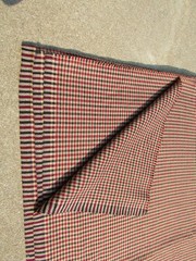 Beige Red Black Woven Tweed Wool Blend Sewing Fabric 58″ Wide 3 Yards Clothing