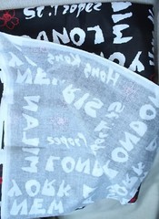 FABRIC PIECE SUE & SAM, 62×77.5 CITIES, PARIS, NEW YORK, HONG KONG, LONDON