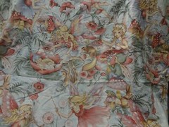 Gorgeous VINTAGE LARGE FAIRY Themed Fabric Remnant (150cm x 100cm)