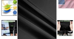 Black Waterproof 40D Ripstop Nylon Fabric, 60×39 Inches for DIY Outdoor Projects