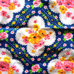 Vintage Cotton Fabric Floral Boho Cottagecore Pink Yellow Flowers 44 x 5 1/3 yds