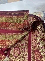 Red Gold silk brocade upholstery fabric by the yard jacquard fabric for dress