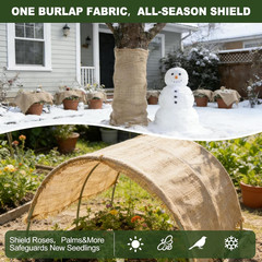 19.7″×6.5 Ft Natural Burlap Fabric-Versatile Jute Fabric for Winter Plant Protec