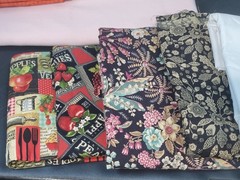Vintage Lot of 24 lbs of Fabric Remnants Quarters Yards ~ 30 Different Patterns