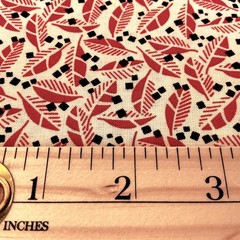 Paintbrush Studio Cotton Fabric Tiny Red/Black on Beige Leaf Print