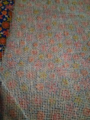 Red White Orange Yellow Floral Feed Sack Type Fabric 45″ X 36″