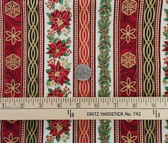 Peggy Toole for Robert Kaufman Holiday Flourish Floral Stripes 2 yds