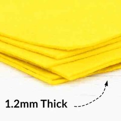 Premium Felt Sheets 50 Pack – 12″ x 12″ – Yellow – Soft Wool-Like 1.2mm