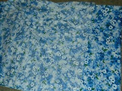 Fabric BTY Floral Blue White 45 Inches Wide Synthetic Silky