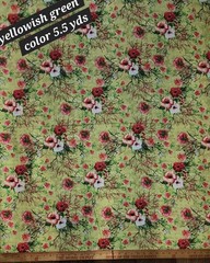 Wool Blend Floral Printed Thick Winter Spun Soft Fabric 45”W Sold BTY Mustard