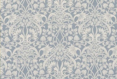 GP & J BAKER CURTAIN FABRIC DESIGN “Fritillerie” 5.2 METRES BLUE LINEN BLEND