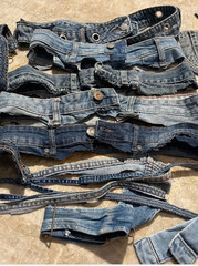Denim Waistband Scraps for Crafting Upcycling