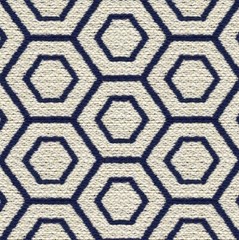 KRAVET SMART 34301 Sapphire Blue Parchment HEXAGON CHENILLE UPHOLSTERY FABRIC