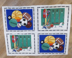 Vintage 90s JOE BOXER Great Balls Of Fire, Sport Cotton Fabric panel 1 yard