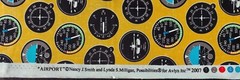 AVLYN AIRPORT – COCKPIT GUAGES-YELLOW COTTON FABRIC 15 YARDS – VINTAGE – NEW