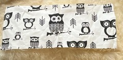 Hooty owl Animal Print Fabric Black White Pattern USA