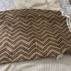 Ralph Lauren fabric, tan , Black brown zig zag pattern. 4.75 yards x 55 Wide