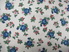 Cranston Print Works Schwartz Liebman Tan W/Blue Red Floral VTG SBTYX 44 NEW