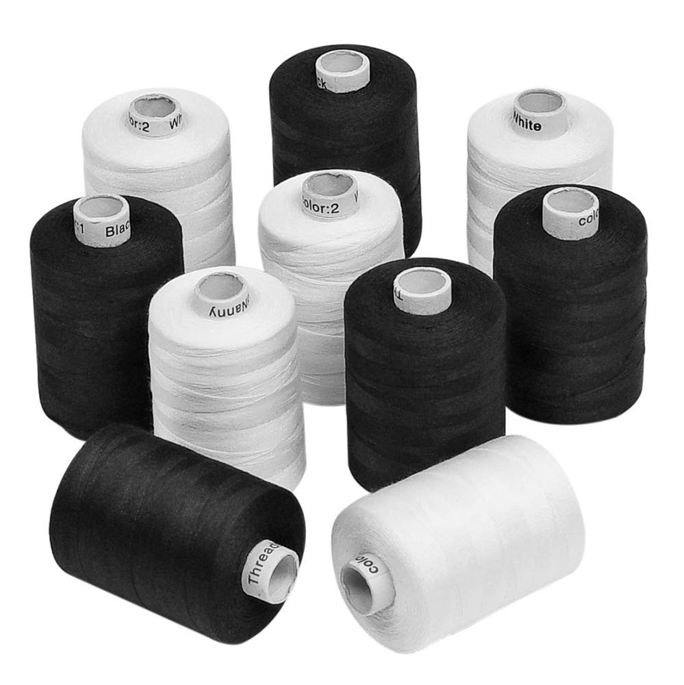 New ThreadNanny Black and White Spools of 3-PLY 10 Pack,