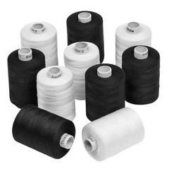 New ThreadNanny Black and White Spools of 3-PLY 10 Pack,