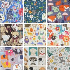 Effortless Quilting with 54 Animal Patterned Cotton Fabric Squares 5”x5”