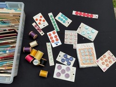 Fabric Scraps 4 oz. Bias Tape Buttons Junk Journals Sewing Vintage – Many Colors