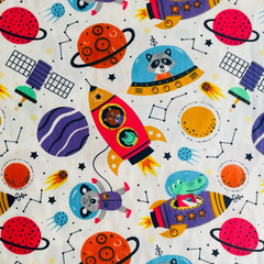 Galaxy Fabric Squares 5 X 5 Inch, 42 Pcs Cotton Charm Pack Fabric for Quilting,
