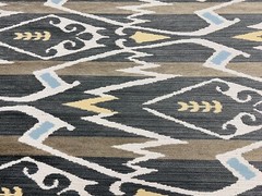 Thibaut Large Scale Ikat Stripe Crypton Fabric- Nomad / Charcoal 3.30 yds W73366