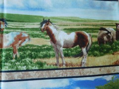 1 yard cotton quilt fabric MUSTANG MEADOW Nancy Glazier SSI South Sea Import BTY
