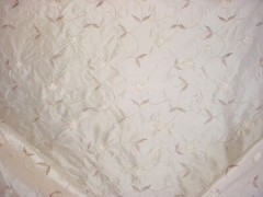 14Y Kravet Couture 23883 Fifi Bisque Embroidered Velvet Silk Upholstery Fabric
