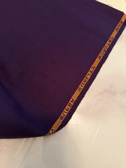 Super Quality Worsted Wool Fabric. Deep Purple With Glitter Polka Dots 5.11 yds
