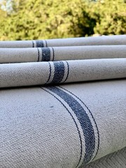 Grain Sack Fabric by the Yard, Ticking Fabric, French Country, Cottage Farmhouse