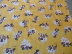 Minnie Mouse on Yellow Cotton fabric 14 INCHES WIDE and 36 inches long