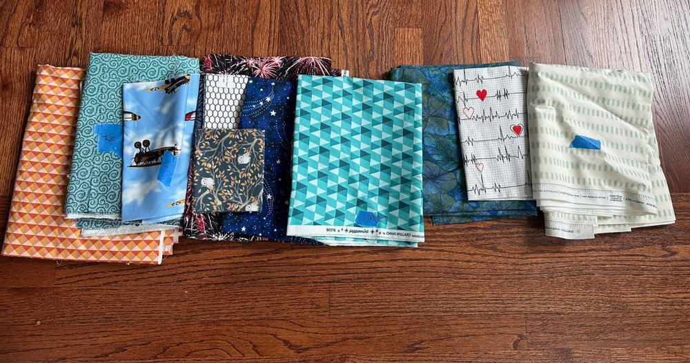 15+ yards quilt shop quality cotton novelty prints AGF plus others most unwashed