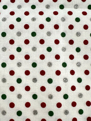 XL SCRAP 10X22″ Christmas Holiday Fabric Red Green Silver confetti dot confetti